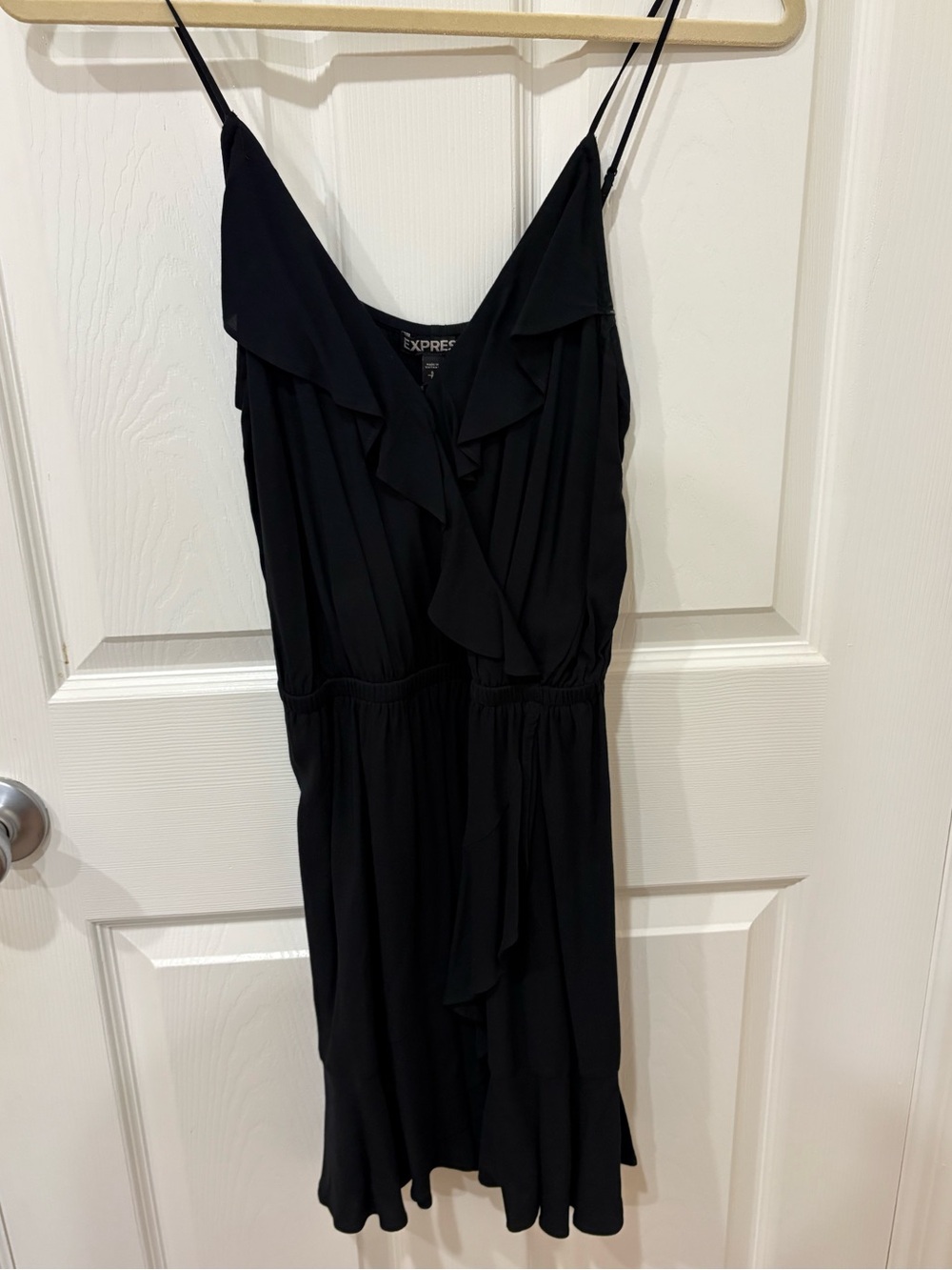 EXPRESS Black Faux Wrap Mini Dress